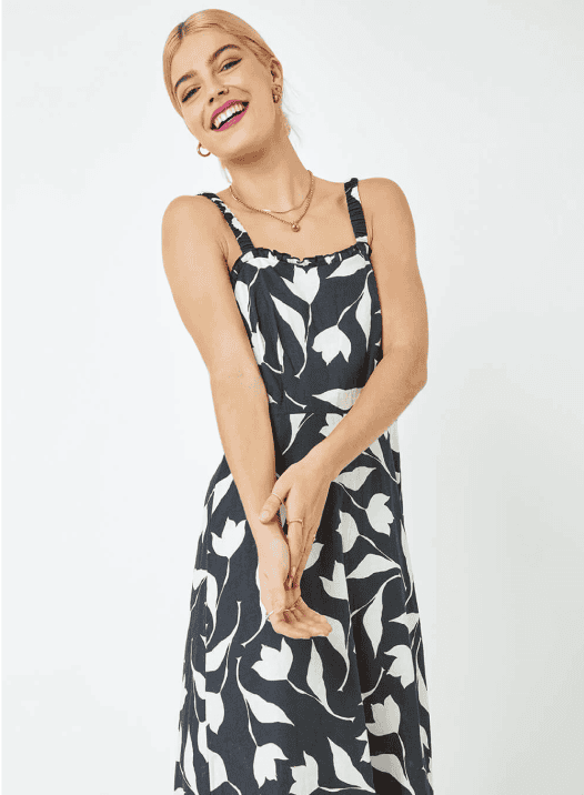 Red Ditsy Floral Print Fit & Flare Elbise Rated Print Fit & Flare Elbise