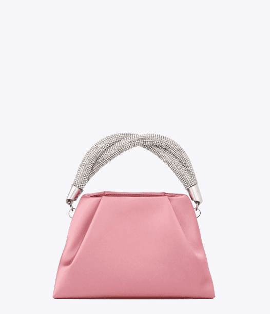 Gümüş Detaylı Pembe El Çantası